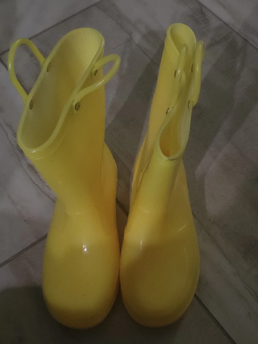 Yellow Kid's Rain Boots - Slip-On Waterproof Boots